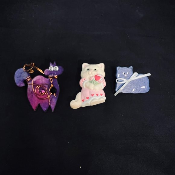 Unbranded Jewelry - Lot of 3 Cat Pins (4756)